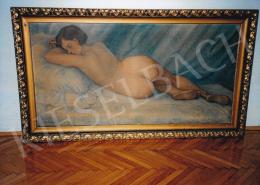  Pogány, Lajos - Lying Female Nude, oil on canvas, Signed lower left: Pogány Lajos, Photo: Tamás Kieselbach